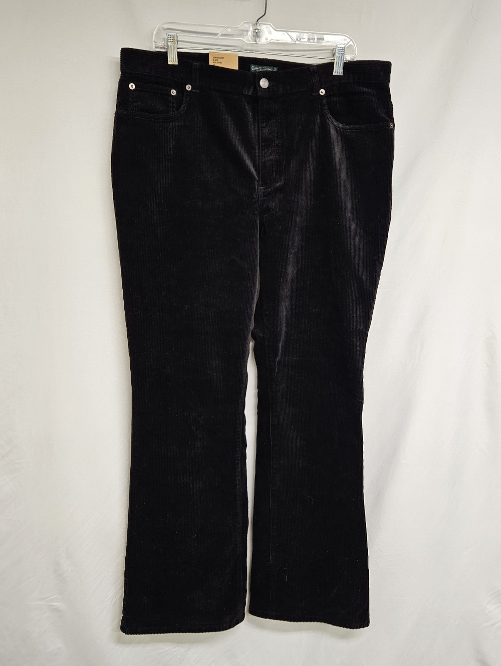 Lauren Jeans Company Black CORDUROY Pants Size 16 NWT $90 RETAIL